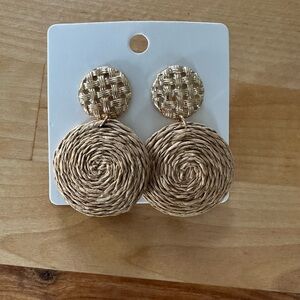 Woven Tan and gold Earrings